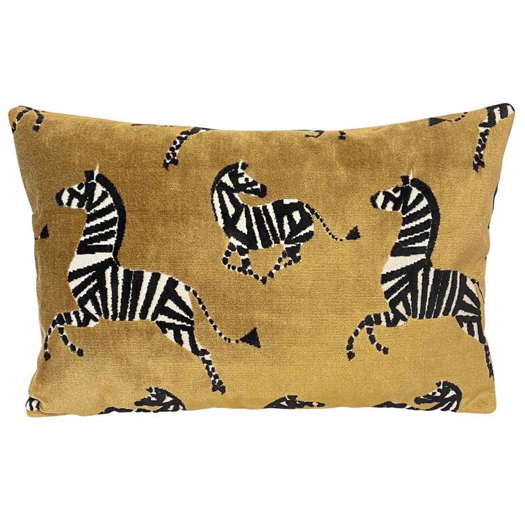 Metrohouse Designs Velvet Animal Print Lumbar Pillow Cover & Insert